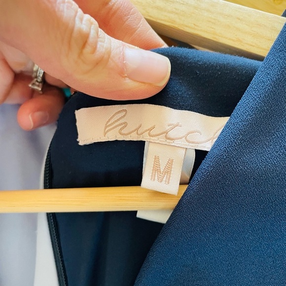 Hutch Asymmetrical Blue and Purple Wrap Midi Dress - Picture 10 of 14